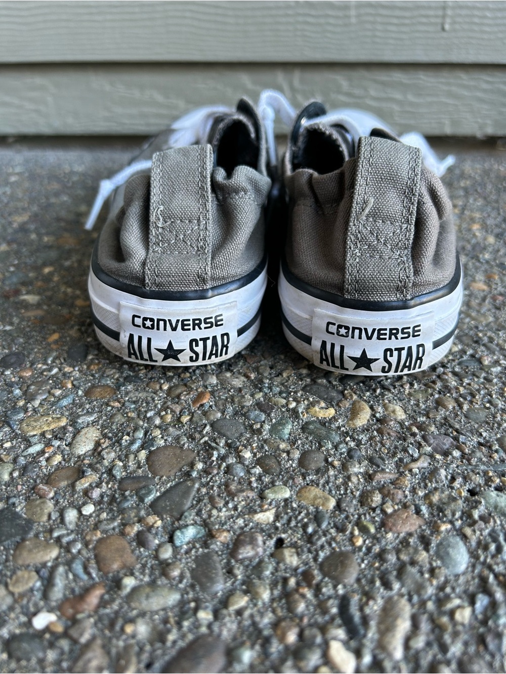 Converse women’s Low Top Sneakers in Gray with White Accents - Picture 2 of 4
